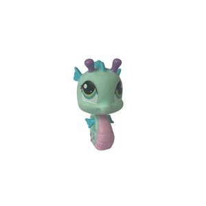 Littlest Pet Shop #1398 Blue Teal Purple Seahorse Green Eyes